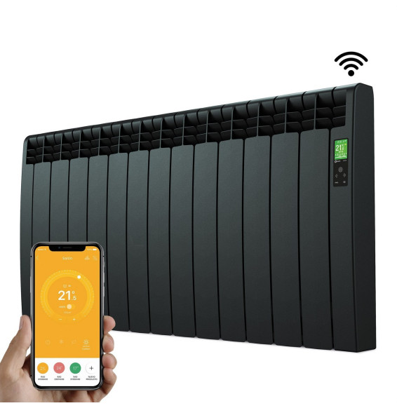 ROINTE - Emisor térmico digital Serie D 13 elementos 1430W negro conectado de bajo consumo