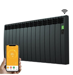 ROINTE - Emisor térmico digital Serie D 13 elementos 1430W negro conectado de bajo consumo