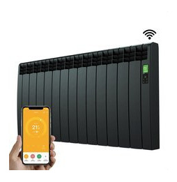 ROINTE - Emisor térmico digital Serie D 13 elementos 1430W negro conectado de bajo consumo