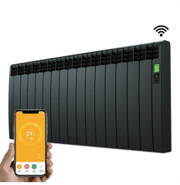 ROINTE - Emisor térmico digital Serie D 15 elementos 1600W negro conectado de bajo consumo