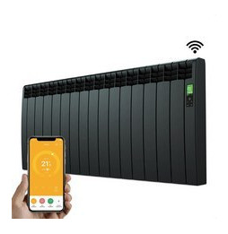 ROINTE - Emisor térmico digital Serie D 15 elementos 1600W negro conectado de bajo consumo