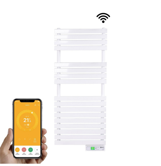 ROINTE - Radiador toallero eléctrico digital serie D 450W blanco conectado