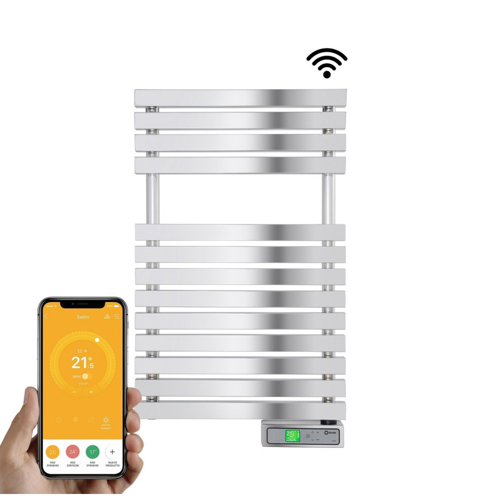 ROINTE - Radiador toallero eléctrico digital serie D 300W cromado conectado
