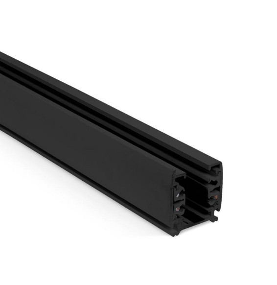 HOFFLIGHTS - Carril trifásico superficie ON-OFF 2m negro
