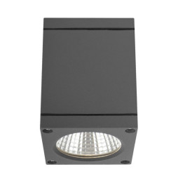 HOFFLIGHTS - Plafón cuadrado LED antracita DENMARK 6W 3000K 100-240V CRI80 IP54 IK08