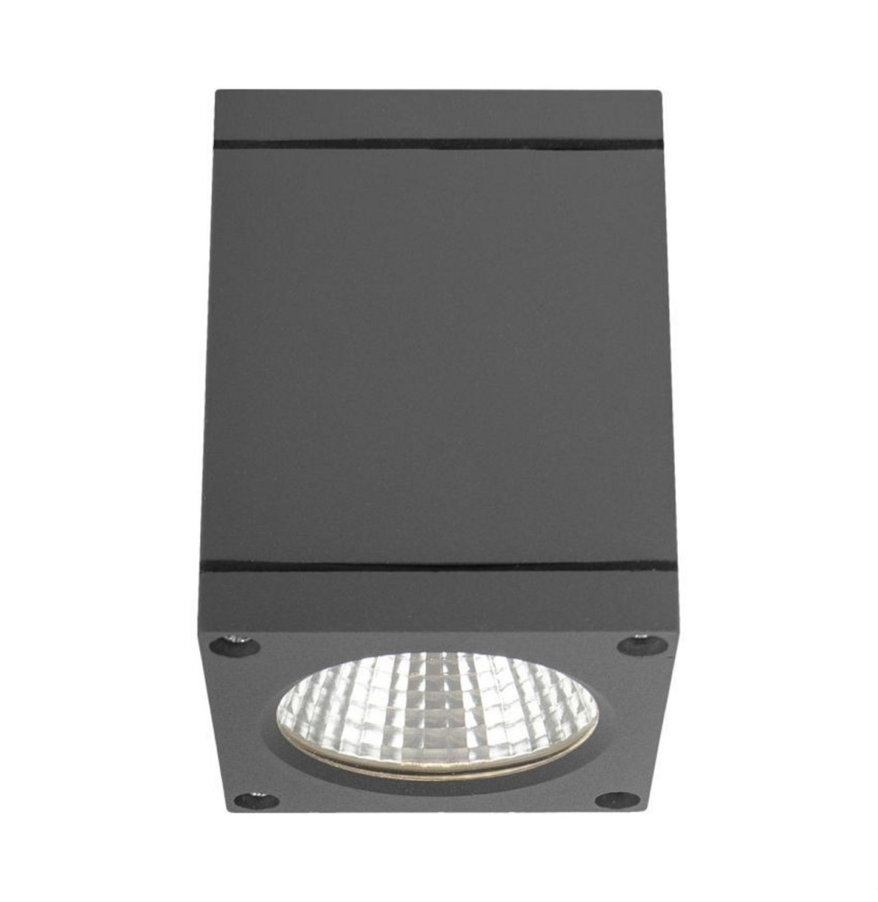 HOFFLIGHTS - Plafón cuadrado LED antracita DENMARK 6W 3000K 100-240V CRI80 IP54 IK08