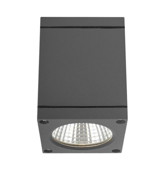 HOFFLIGHTS - Plafón cuadrado LED antracita DENMARK 6W 3000K 100-240V CRI80 IP54 IK08