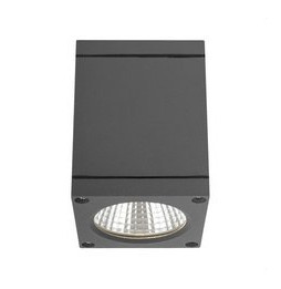 HOFFLIGHTS - Plafón cuadrado LED antracita DENMARK 6W 3000K 100-240V CRI80 IP54 IK08