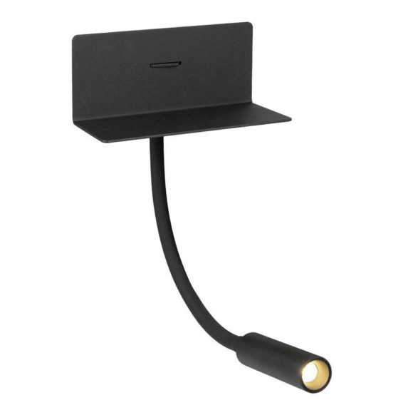 HOFFLIGHTS - Luminaria SPAIN 3W LECTURE F. 40º IP20 negro USB Port 100-240V 3000K