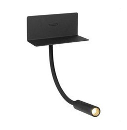 HOFFLIGHTS - Luminaria SPAIN 3W LECTURE F. 40º IP20 negro USB Port 100-240V 3000K