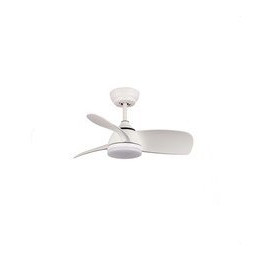 HOFFLIGHTS - Luminaria/ventilador BORA BORA 100-265V 25W DC 5 aspas IP20 71cm ABS LED 3K-4K5-6K blanco/blanco