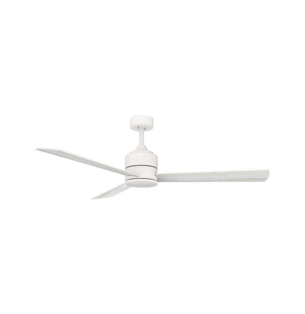 HOFFLIGHTS - Luminaria/ventilador POLYNESIA 220-240V 38W DC 6 aspas IP20 132cm contrachapado roble blanco/blanco