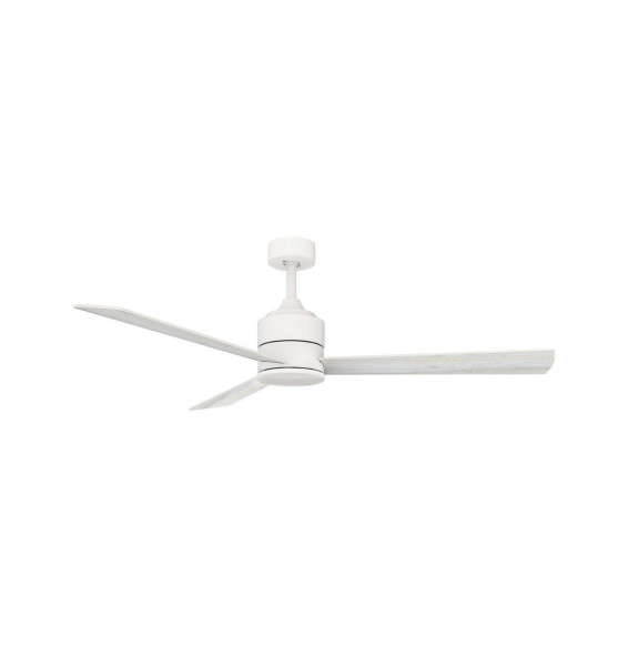 HOFFLIGHTS - Luminaria/ventilador POLYNESIA 220-240V 38W DC 6 aspas IP20 132cm contrachapado roble blanco/blanco