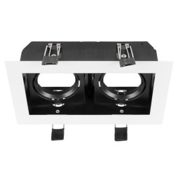 HOFFLIGHTS - Accesorio cuadrado MALTA CARDAN doble blanco orientable para GU10