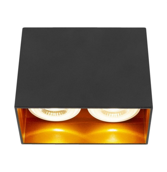 HOFFLIGHTS - Downlight superficie BOGOTA 2x50W 100-240V cuadrado negro GU10