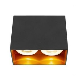 HOFFLIGHTS - Downlight superficie BOGOTA 2x50W 100-240V cuadrado negro GU10