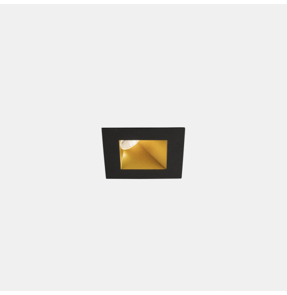 LedsC4 - Downlight PLAY Deco asimétrico cuadrado fijo 11,9W 3000K CRI90 34,5 DALI-2 negro/oro IP54 1244lm