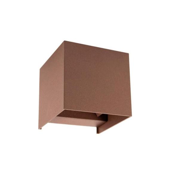 HOFFLIGHTS - Aplique pared PALMA cuadrado UP&DOWN 2x5W 0-90° IP65 100-240V SWITCH 2700K-3200K-4000K corten