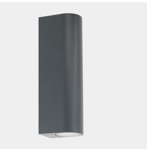 LedsC4 - Aplique IP65 MAX doble emisión LED 17,8W 3000K DALI-2 gris urbano 1038lm