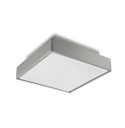 LedsC4 - Plafón KOSSEL cuadrado 2xE27 máxima 18W gris