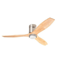 FORLIGHT - Ventilador IP20 Stem LED 220-240V/50-60Hz ON-OFF níquel satinado madera clara