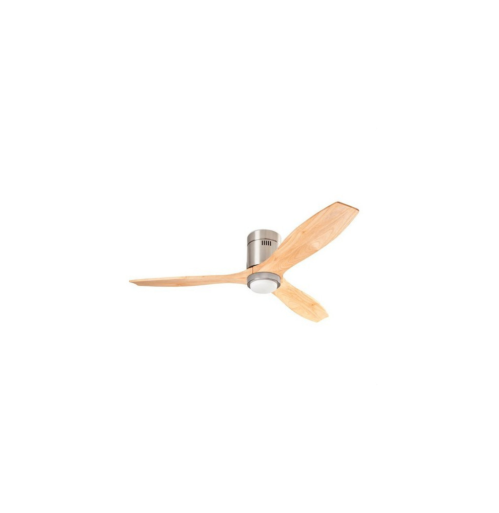 FORLIGHT - Ventilador IP20 Stem LED 220-240V/50-60Hz ON-OFF níquel satinado madera clara