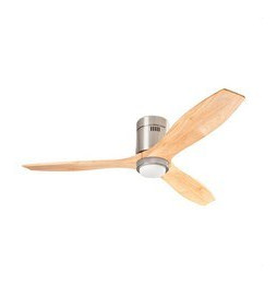 FORLIGHT - Ventilador IP20 Stem LED 220-240V/50-60Hz ON-OFF níquel satinado madera clara