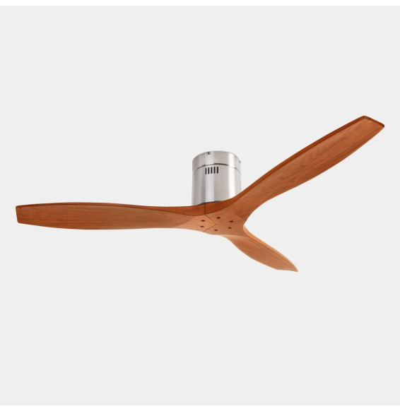 FORLIGHT - Ventilador IP20 Stem LED 220-240V/50-60Hz ON-OFF níquel satinado madera oscura