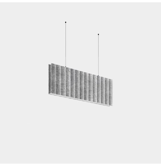 LedsC4 - Sistema lineal INFINITE Pro Acústica 1136mm suspendida "FELTRE" gris claro,
