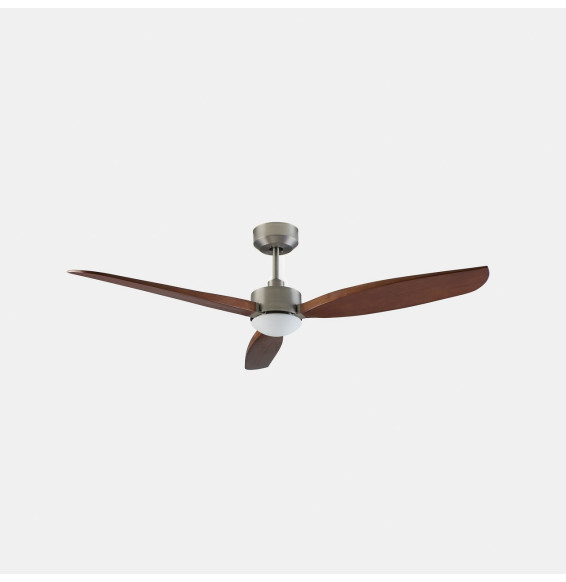 FORLIGHT - Ventilador IP20 Embat LED 19.8W blanco cálido 3000Kn 627lm 0-10V / DALI / PWM níquel satinado marrón