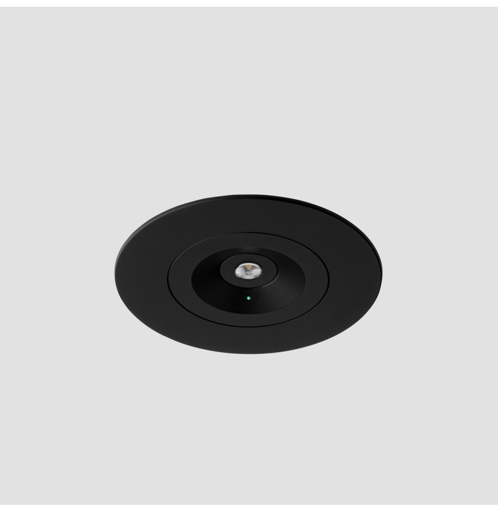 LedsC4 - Luminaria de emergencia REDO empotrado IP20 negro 200lm 3h Permanente + Autotest