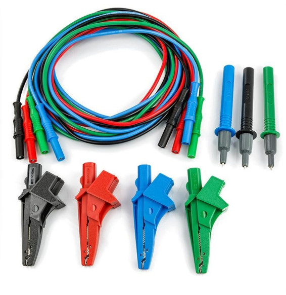 HT-INSTRUMENTS - Conjunto 4 cables, 4 cocodrilos y 3 puntas de prueba