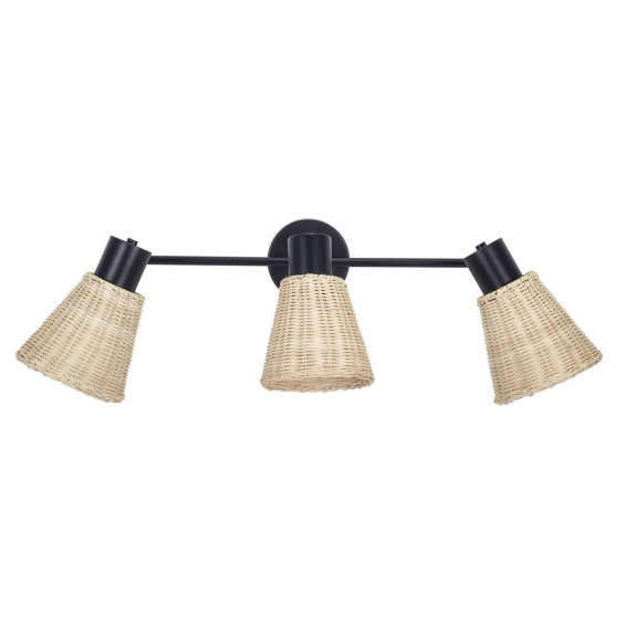 FORLIGHT - Plafón IP20 NATURE E27 15W negro Rattan natural
