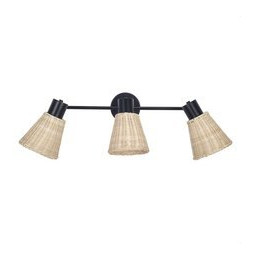 FORLIGHT - Plafón IP20 NATURE E27 15W negro Rattan natural