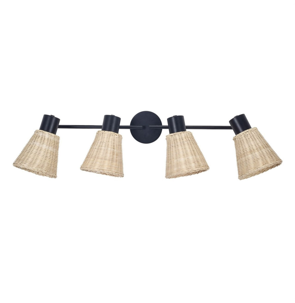 FORLIGHT - Plafón IP20 NATURE E27 15W negro Rattan natural