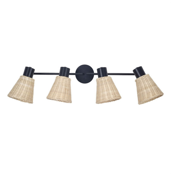 FORLIGHT - Plafón IP20 NATURE E27 15W negro Rattan natural