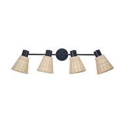 FORLIGHT - Plafón IP20 NATURE E27 15W negro Rattan natural