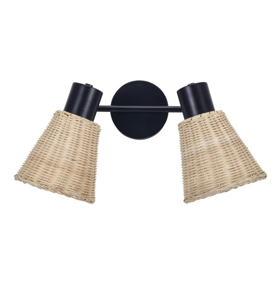 FORLIGHT - Plafón IP20 NATURE E27 15W negro Rattan natural