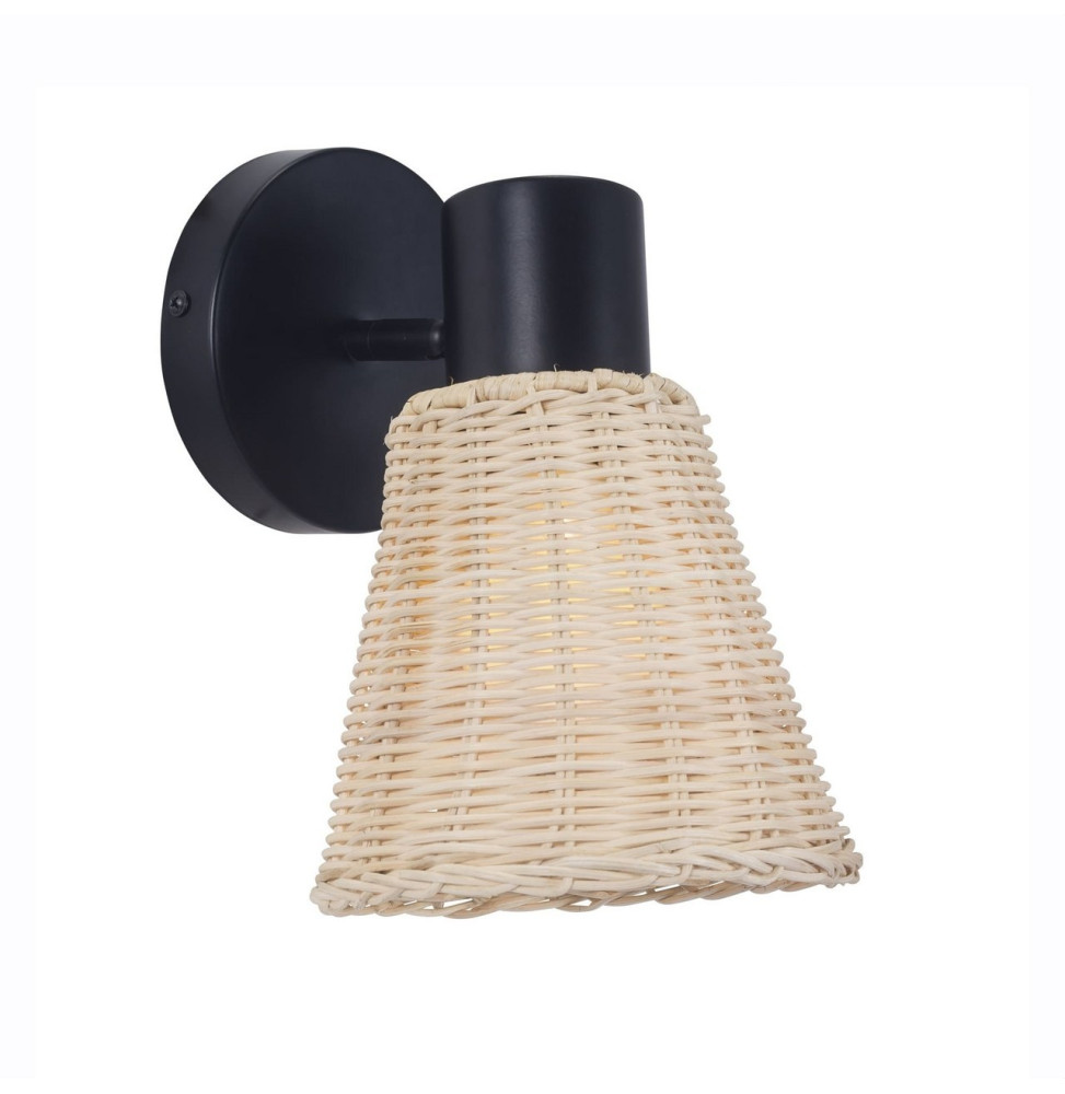 FORLIGHT - Plafón IP20 NATURE E27 15W negro Rattan natural