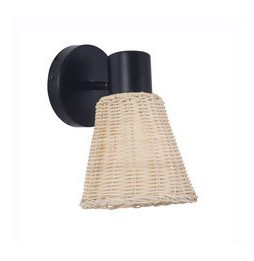 FORLIGHT - Plafón IP20 NATURE E27 15W negro Rattan natural