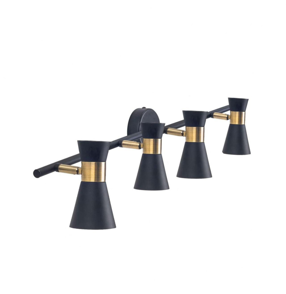 FORLIGHT - Plafón IP20 EUFO 4 Bodies GU10 32W negro oro