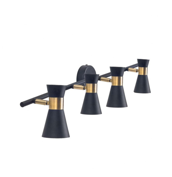 FORLIGHT - Plafón IP20 EUFO 4 Bodies GU10 32W negro oro