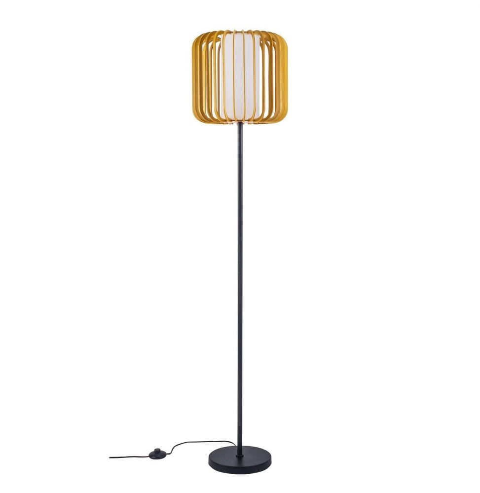 FORLIGHT - Luminaria pie de salón IP20 VIVA E27 15 negro madera clara