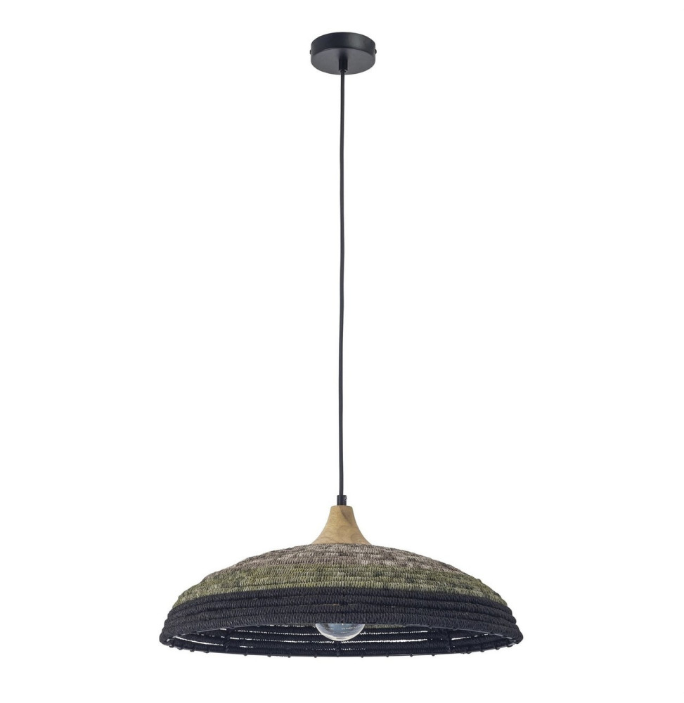 FORLIGHT - Luminaria colgante IP20 KORG E27 15 madera clara negro
