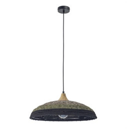 FORLIGHT - Luminaria colgante IP20 KORG E27 15 madera clara negro