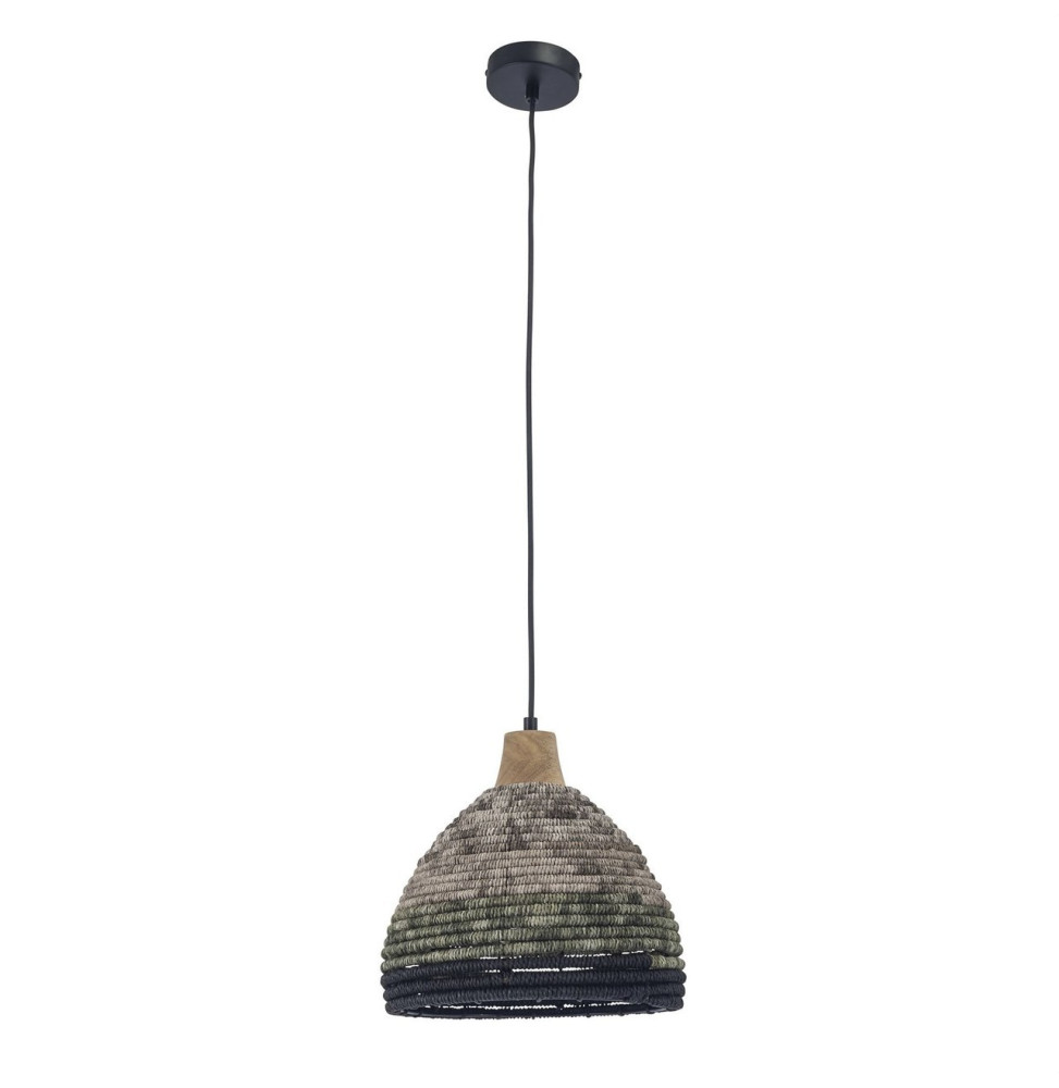 FORLIGHT - Luminaria colgante IP20 KORG E27 15 madera clara negro