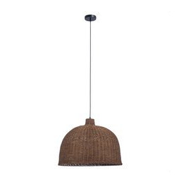 FORLIGHT - Luminaria colgante IP20 CORTIC E27 15 negro Rattan natural