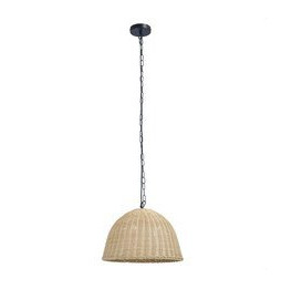 FORLIGHT - Luminaria colgante IP20 CORTIC E27 15 negro Rattan natural