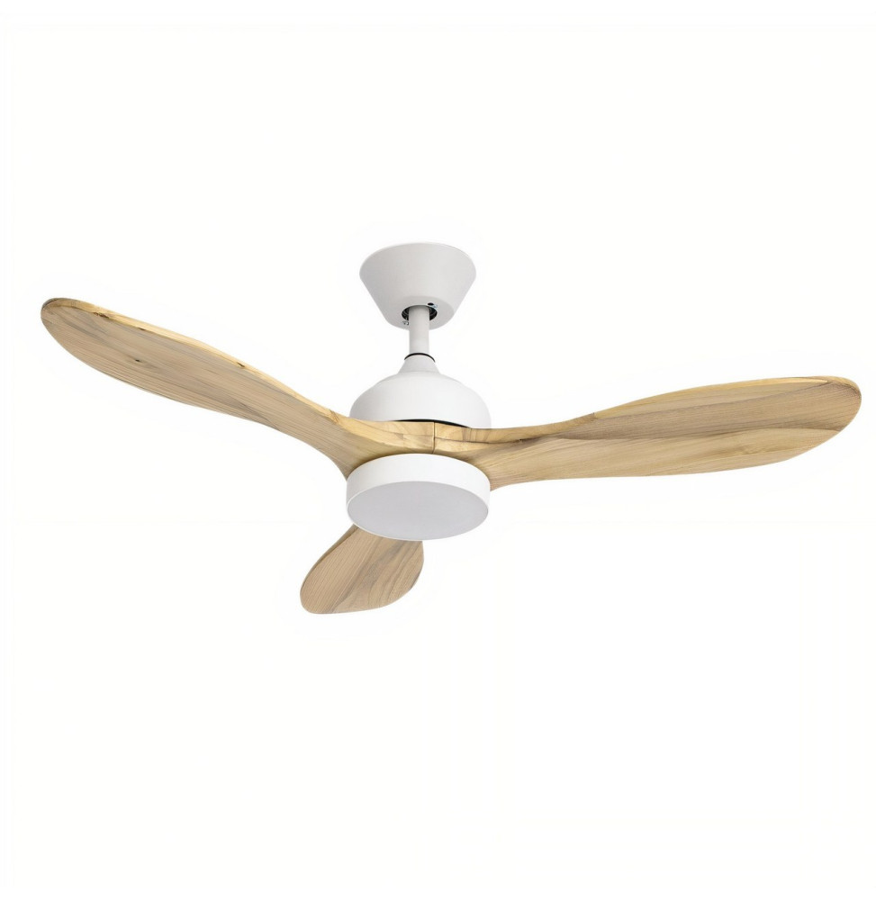 FORLIGHT - Ventilador IP20 CALAR LED SW 2700-4000-6000K ON-OFF blanco madera clara