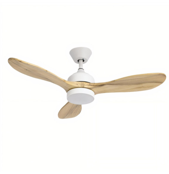 FORLIGHT - Ventilador IP20 CALAR LED SW 2700-4000-6000K ON-OFF blanco madera clara